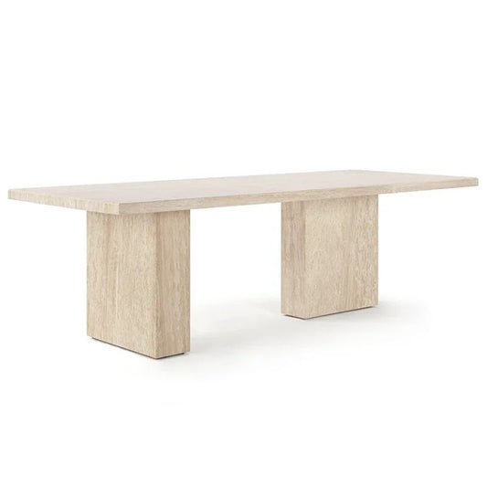 New Beige Wood Natural Long Dining Table