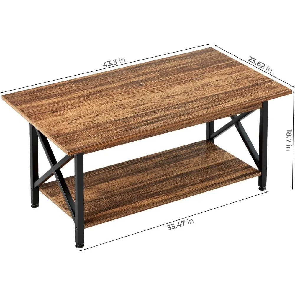 Rectangle Coffee Wood Living Room Table Accent Center Tea Table